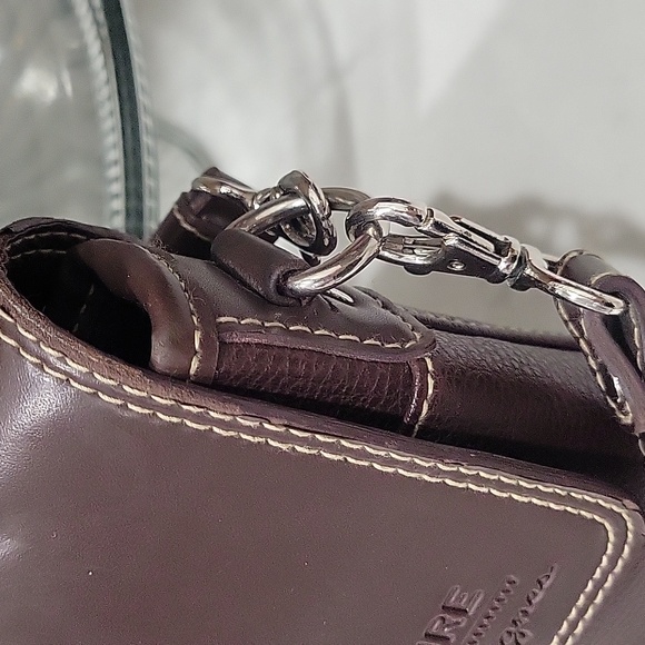 Vintage Esprit Dark Brown Leather Shoulder Crossbody Bag - Picture 3 of 13